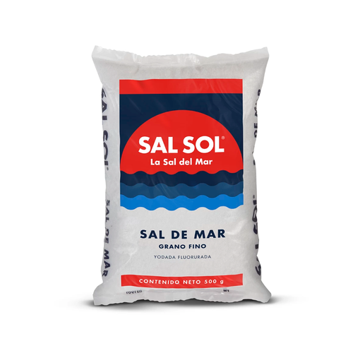Sal sol bolsa grano fino 500 gr yodada fluorurada