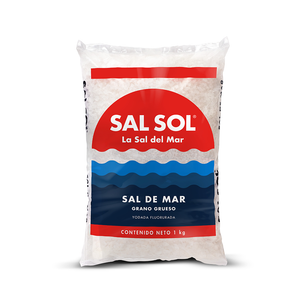 Master sal sol bolsa grano grueso 1kgr yodada fluorurada 10 unidades
