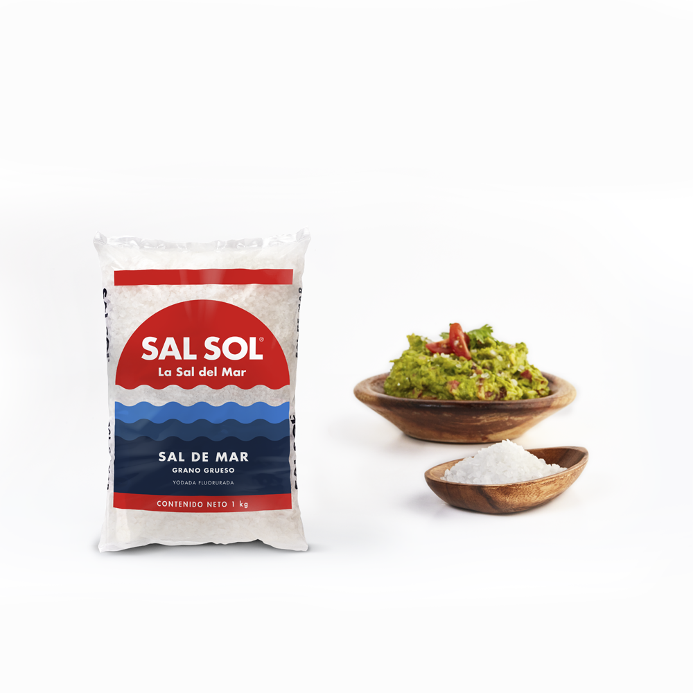 Sal sol bolsa grano grueso 1 kgr yodada fluorurada