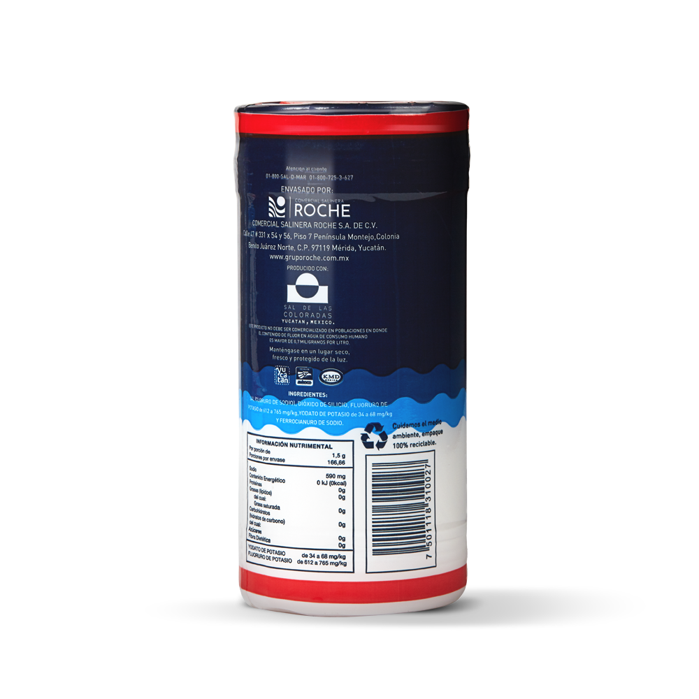 Sal sol bote grano fino 250 gr yodada fluorurada