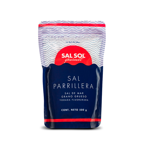 Caja sal sol parrillera de mar 500 gr 10 unidades