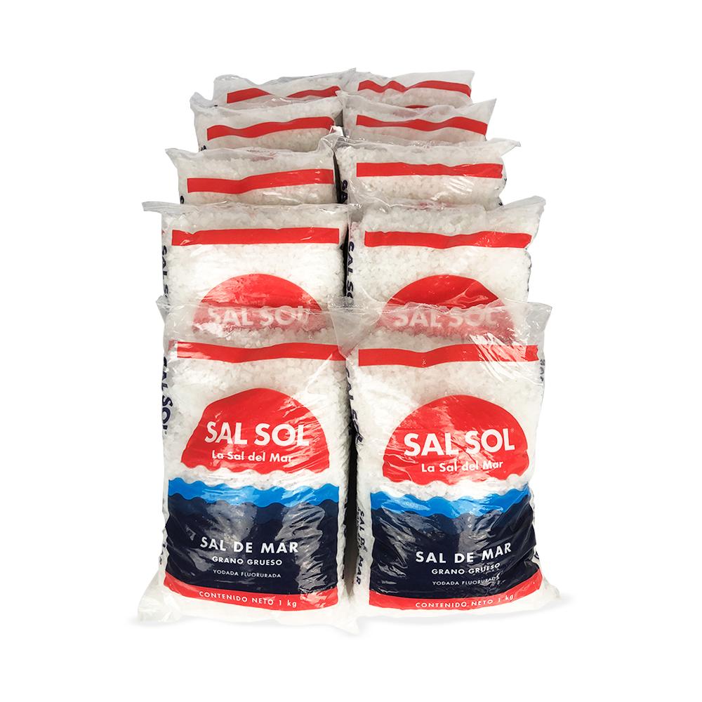 Master sal sol bolsa grano grueso 1kgr yodada fluorurada 10 unidades