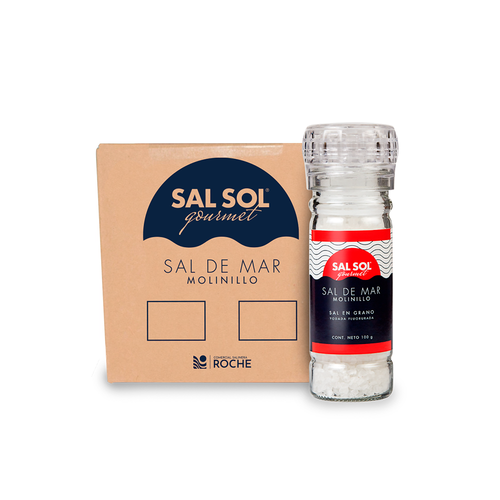 Caja sal sol gourmet c/molinillo 100 gr. 6 unidades